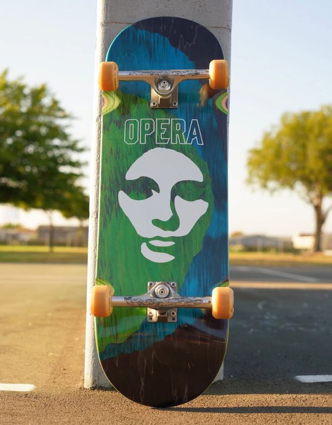 Opera Triple Torn Mask Skateboard Deck Blue/Black/Green | 10"